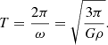 $$ \begin{aligned} T = \frac{ 2 \pi }{ \omega } = \sqrt{ \frac{ 3 \pi }{ G \rho } }. \end{aligned} $$