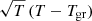 $ \sqrt{T} \, (T-T_{\mathrm{gr}}) $