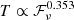 $ T\propto\mathcal{F}_\nu^{0.353} $