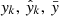 $ \mathit{y}_k, \,\hat{y}_k,\,\bar{y} $