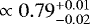 $\;\propto0.79^{+0.01}_{-0.02}$