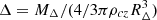 $ \Delta = M_{\Delta} / (4/3 \pi \rho_{cz} R_{\Delta}^3) $