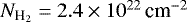 ${N_{{\textrm{H}_2}}}=2.4\times 10^{22}{{\,\textrm{cm}^{-2}}}$