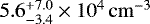 $5.6_{-3.4}^{+7.0}\times 10^4{{\,\rm cm^{-3}}}$