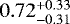 $0.72^{+0.33}_{-0.31}$