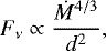 \begin{equation*}F_{\nu}\propto \dfrac{\dot M^{4/3}}{d^2},\end{equation*}