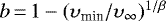 $b\,{=}\,1-(\upsilon_{\textrm{min}}/\upsilon_{\infty})^{1/\beta}$