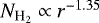 $N_{\textrm{H}_2}\propto r^{-1.35}$