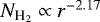 $N_{\textrm{H}_2} \propto r^{-2.17}$