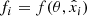 $$ \begin{aligned}&f_i = f(\theta ,\hat{x}_i)\end{aligned} $$