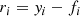 $$ \begin{aligned}&r_i={ y}_i-f_i\end{aligned} $$