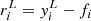 $$ \begin{aligned}&r_i^L={ y}_i^L-f_i\end{aligned} $$