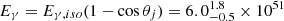 $ E_{\gamma} = E_{\gamma,iso} (1 - \cos{\theta_j}) = 6.0^{1.8}_{-0.5} \times 10^{51} $