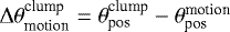 $\Delta\theta^{\textrm{clump}}_{\textrm{motion}}= \theta^{\textrm{clump}}_{\textrm{pos}} - \theta^{\textrm{motion}}_{\textrm{pos}}$