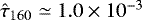 $\hat \tau_{160}\simeq 1.0\times 10^{-3}$