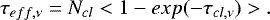 \begin{equation*}\tau_{eff,\nu} = N_{cl}< 1 - exp(-\tau_{cl,\nu})>.\end{equation*}