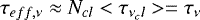 $\tau_{eff,\nu} \approx N_{cl}<\tau_{\nu_cl}> = \tau_{\nu}$