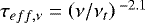 $\tau_{eff,\nu}= \left(\nu/\nu_{t}\right){}^{-2.1}$
