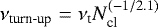 $\nu_{\textrm{turn-up}} = \nu_{\textrm{t}}N_{\textrm{cl}}^{(-1/2.1)}$