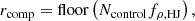 $$ \begin{aligned} r_\mathrm{comp} = \mathrm{floor} \left(N_\mathrm{control} f_{\rho \mathrm{,HJ} } \right), \end{aligned} $$