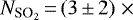 $N_{\textrm{SO}_2}\,{=}\,(3\,{\pm}\,2) \;{\times}$