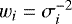 $w_i = \sigma_i^{-2}$