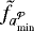 $\tilde{f}_{a_{\textrm{min}}^{\mathcal{P}}}$