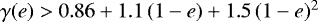 $\gamma(e) > 0.86 + 1.1\, (1-e)+ 1.5\, (1-e)^2$