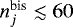 $n^{\text{bis}}_j\lesssim 60$