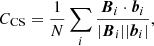 $$ \begin{aligned} C_{\rm CS}=\frac{1}{N}\sum _{i}\frac{\boldsymbol{B}_{i}\cdot \boldsymbol{b}_{i}}{|\boldsymbol{B}_{i}||\boldsymbol{b}_{i}|}, \end{aligned} $$