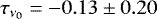 $\tau_{{\nu}_{0}} = {-}0.13 \pm 0.20$
