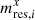 $ m^x_{{\rm res},i} $