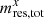 $ m^x_{\rm res,tot} $