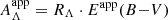 $ A^{\mathrm{app}}_\Lambda = R_\Lambda \cdot E^{\mathrm{app}}(B{-}V) $