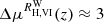 $ \Delta \mu^{R^{\mathrm{W}}_{\mathrm{H,VI}}}(z) \approx 3 $