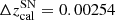 $ \Delta z^{\mathrm{SN}}_{\mathrm{cal}} = 0.00254 $
