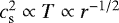 $c_{\textrm{s}}^2 \propto T \propto r^{-1/2}$