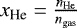 $x_{\textrm{He}} = \frac{n_{\textrm{He}}}{n_{\textrm{gas}}}$