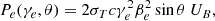 $$ \begin{aligned} P_e(\gamma _e,\theta ) = 2\sigma _T c \gamma _e^2\beta _e^2 \sin \theta \ U_B, \end{aligned} $$