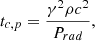 $$ \begin{aligned} t_{c,p}&= \frac{\gamma ^2\rho c^2}{P_{rad}}, \end{aligned} $$