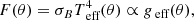 $$ \begin{aligned} F(\theta )=\sigma _BT_\text{ eff}^4(\theta )\propto g_\text{ eff}(\theta ), \end{aligned} $$