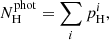 $$ \begin{aligned} N_{\rm H}^\mathrm{phot} = \sum _i p_{\rm H}^i, \end{aligned} $$