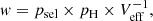 $$ \begin{aligned} { w} = p_{\rm sel} \times p_{\rm H} \times V^{-1}_{\rm eff}, \end{aligned} $$
