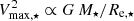 $ V_{\rm max,\star}^2\propto G\,M_{\star}/R_{\rm e,\star} $