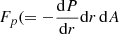 $ F_p(=-\frac{\mathrm{d}P}{\mathrm{d}r}\mathrm{d}r\,\mathrm{d}A $