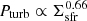 $ P_{\mathrm{turb}}\propto\Sigma_{\mathrm{sfr}}^{0.66} $