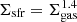 $ \Sigma_{\mathrm{sfr}} = \Sigma_{\mathrm{gas}}^{1.4} $