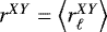 $r^{XY} = \left\langle r^{XY}_{\ell} \right\rangle$