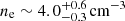 $ n_{\mathrm{e}} \sim 4.0^{+0.6}_{-0.3} {\text{\,cm}^{-3}} $