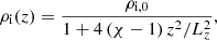 $$ \begin{aligned} \rho _{\rm {i}}(z) = \frac{\rho _{\rm {i,0}}}{1+4 \left(\chi -1\right)z^2/L_{z}^2}, \end{aligned} $$